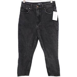 Abercrombie & Fitch Curve Love High Rise Mom Jean Black Denim Jeans Size 26 2